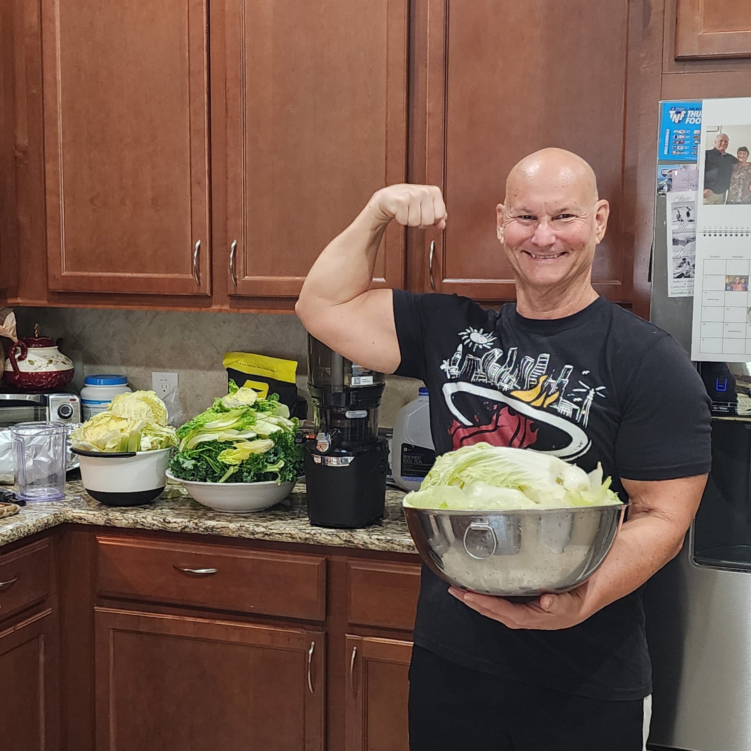 Del Summy flexing, age 63